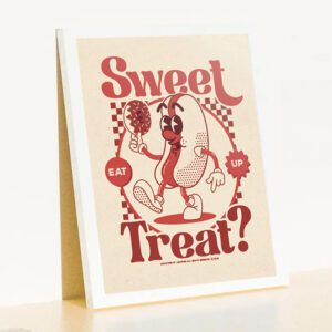 Sweet Treat print leaning against white wall