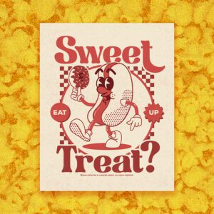 Sweet Treat print on yellow background